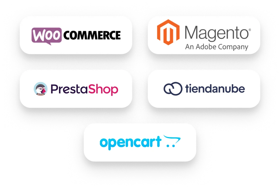 Plugins de Finvero para WooCommerce, Magento, PrestaShop, Tiendanube y OpenCart